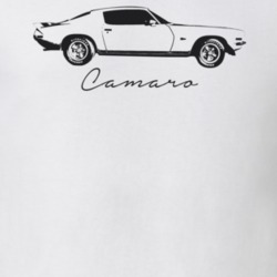 1972 Camaro Side View With Model Light Color T Shirt