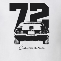 1972 Camaro Rear View With Year And Model Light Color T Shirt