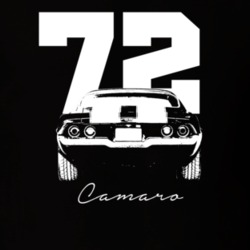 1972 Camaro Rear View With Year And Model Dark Color T Shirt