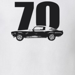 1970 Camaro Side View With Year Light Color T Shirt