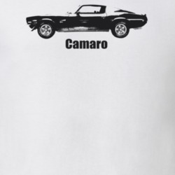 1970 Camaro Side View With Model Light Color T Shirt
