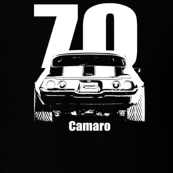1970 Camaro Rear View With Year and Model Dark Color T Shirt