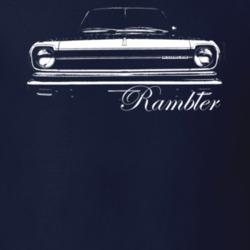 1968 Rambler Grill View With Model Name Navy T Shirt
