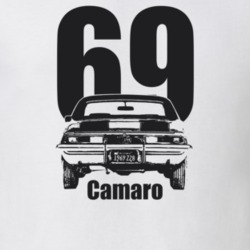 1969 Camaro Rear View With Year and Model Light Color T Shirt