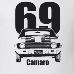 1969 Camaro Grill View With Year and Model Light Color T Shirt
