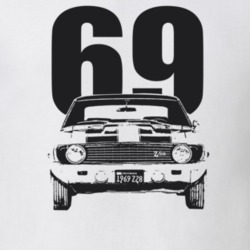 1969 Camaro Grill View With Year Light Color T Shirt