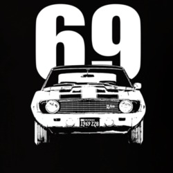 1969 Camaro Grill View With Year Dark Color T Shirt