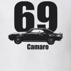 1969 Camaro Side View With Year and Model Light Color T Shirt