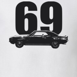 1969 Camaro Side View With Year Light Color T Shirt