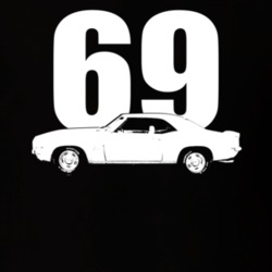 1969 Camaro Side View With Year Dark Color T Shirt