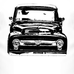 1956 Mercury Truck Grill View Faded Look T Shirt