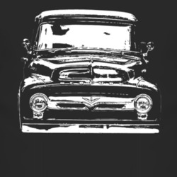 1956 Mercury Truck Grill View Faded Look Dark T Shirt