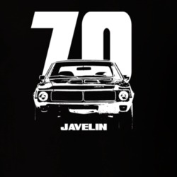1970 Javelin Grill View With Year and Model Dark Color T Shirt