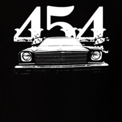 1975 GMC Sprint Grill View With Engine Size Faded Look Dark T Shirt