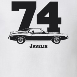 1974 Javelin Side View With Year and Model Light Color T Shirt