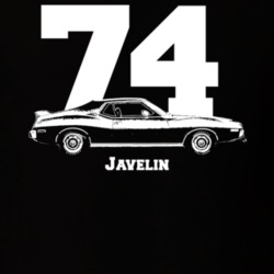 1974 Javelin Side View With Year and Model Dark Color T Shirt