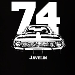 1974 Javelin Grill View With Year and Model Dark Color T Shirt