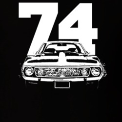 1974 Javelin Grill View With Year Dark Color T Shirt