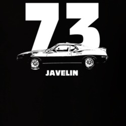 1973 Javelin Side View With Year and Model Dark Color T Shirt
