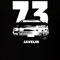 1973 Javelin Rear View With Year and Model Dark Color T Shirt