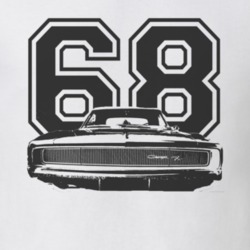 1968 Charger Grill View With Year White T Shirt