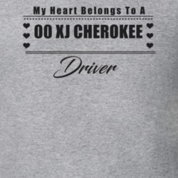 My Heart Belongs To A 2000 Xj Cherokee Driver Light Color T Shirt