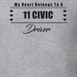My Heart Belongs To A 2011 Civic Driver Light Color T Shirt