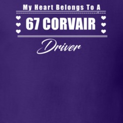 My Heart Belongs To A 1967 Corvair Driver Dark Color T Shirt