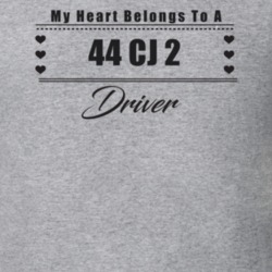 My Heart Belongs To A 1944 Cj 2 Driver Light Color T Shirt