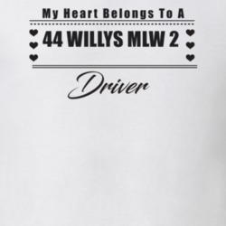 My Heart Belongs To A 1944 Willys Mlw 2 Driver Light Color T Shirt