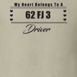 My Heart Belongs To A 1962 Fj 3 Driver Light Color T Shirt