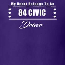 My Heart Belongs To A 1984 Civic Driver Dark Color T Shirt