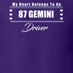 My Heart Belongs To A 1987 Gemini Driver Dark Color T Shirt