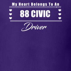 My Heart Belongs To A 1988 Civic Driver Dark Color T Shirt