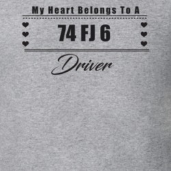 My Heart Belongs To A 1974 Fj 6 Driver Light Color T Shirt