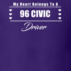 My Heart Belongs To A 1996 Civic Driver Dark Color T Shirt