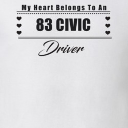 My Heart Belongs To A 1983 Civic Driver Light Color T Shirt