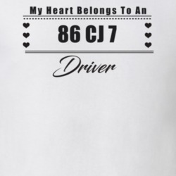 My Heart Belongs To A 1986 Cj 7 Driver Light Color T Shirt