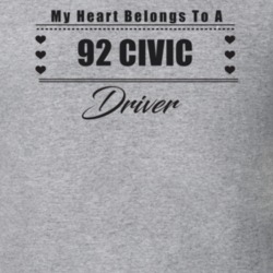 My Heart Belongs To A 1992 Civic Driver Light Color T Shirt