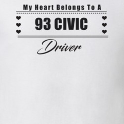 My Heart Belongs To A 1993 Civic Driver Light Color T Shirt