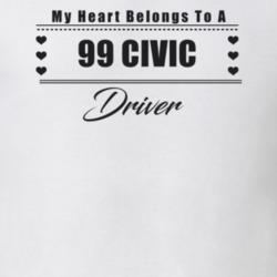 My Heart Belongs To A 1999 Civic Driver Light Color T Shirt