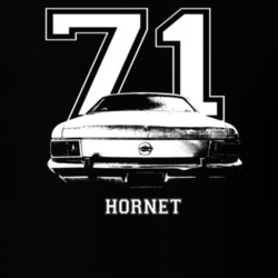 1971 Hornet Rear View With Year and Model Dark Color T Shirt