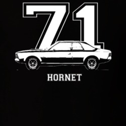 1971 Hornet Side View With Year and Model Dark Color T Shirt