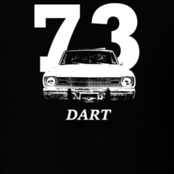 1973 Dart Grill View With Year And Model Dark Color T Shirt