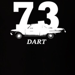 1973 Dart Side View With Year And Model Dark Color T Shirt