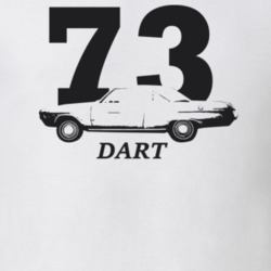 1973 Dart Side View With Year And Model Light Color T Shirt