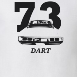 1973 Dart Rear View With Year And Model Light Color T Shirt