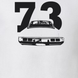1973 Dart Rear View With Year Light Color T Shirt