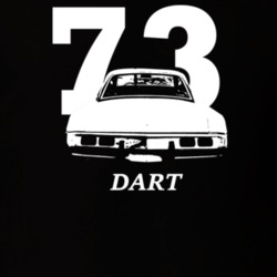 1973 Dart Rear View With Year And Model Dark Color T Shirt