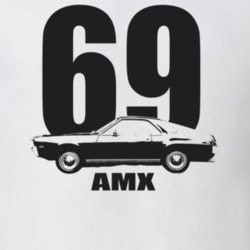 1969 AMX Side View With Year And Model Light Color T Shirt